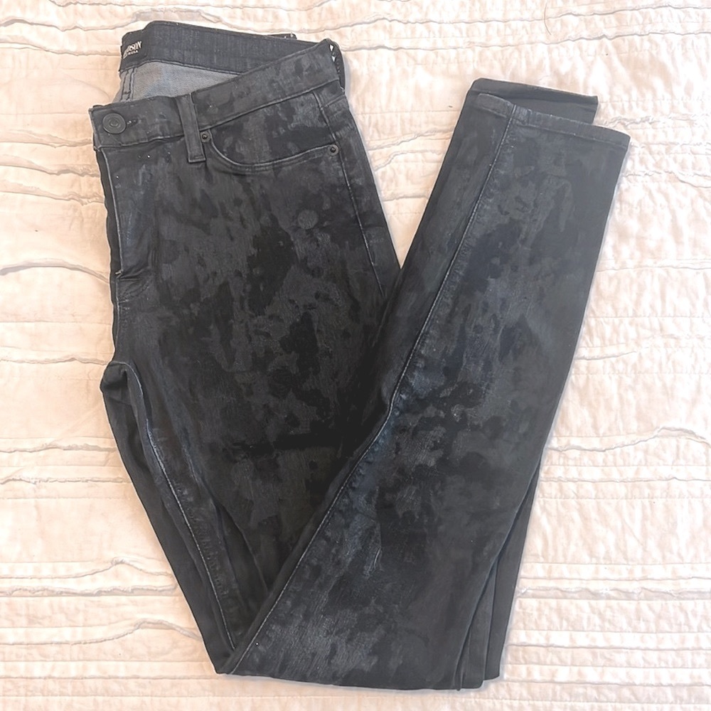 Hudson coated patterned jean